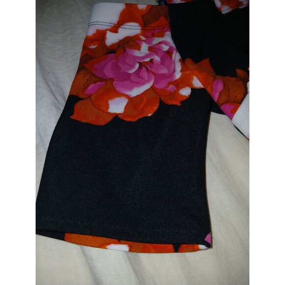 Bisou Bisou Black Floral Retro 90s Vibe Pencil Dress Sz 12 Off Shoulder Back Zip - Picture 9 of 11